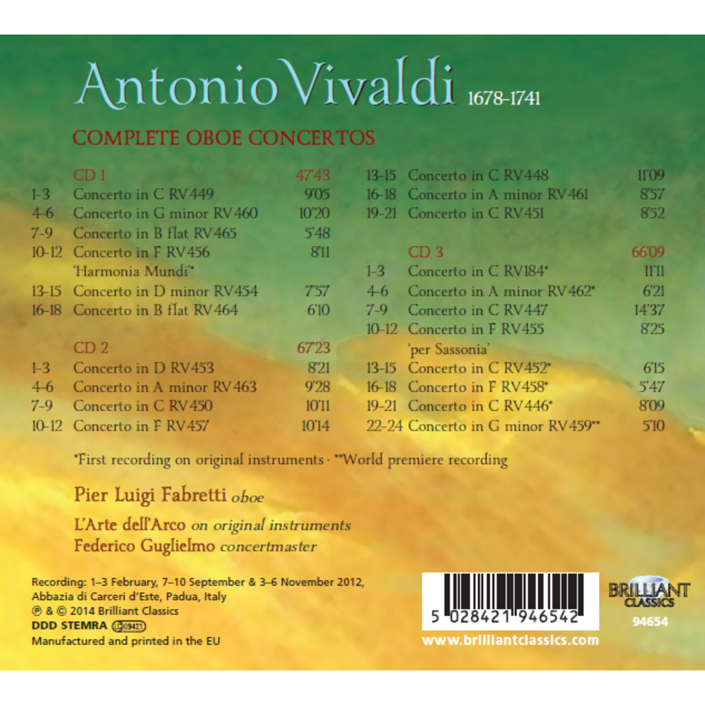 Brilliant Classics Vivaldi: Complete Oboe Concertos
