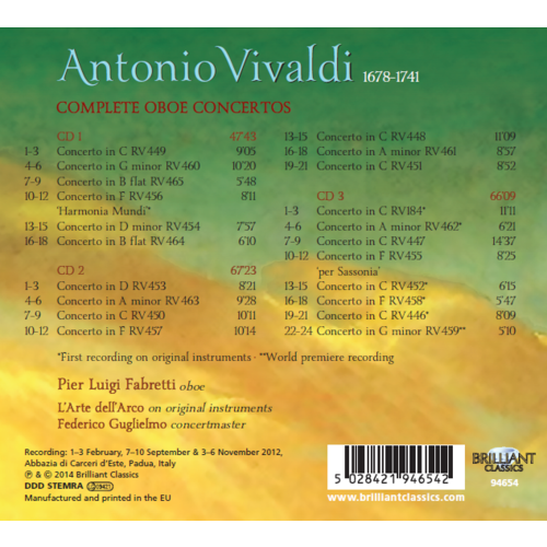 Brilliant Classics Vivaldi: Complete Oboe Concertos