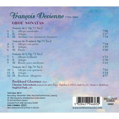 Brilliant Classics Devienne: Oboe Sonatas