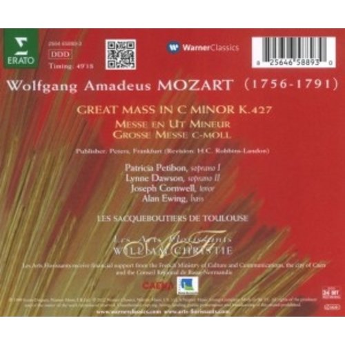 Erato Disques Mozart:great Mass In C Minor