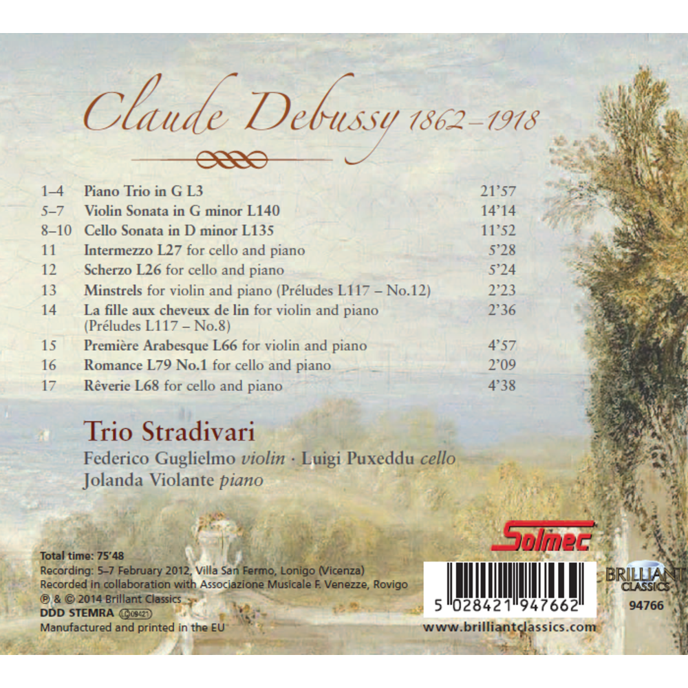 Brilliant Classics Debussy: Violin Sonata, Cello Sonata, Piano Trio