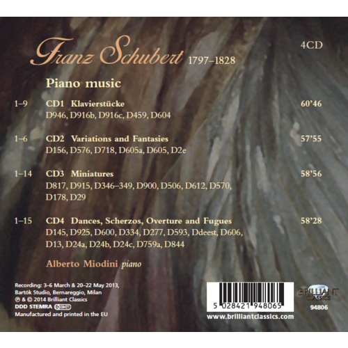 Brilliant Classics Schubert: Piano Music