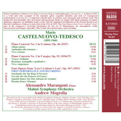 Naxos Castelnuovo-Tedesco: Piano Ctos.