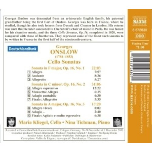 Naxos Onslow: Cello Sonatas