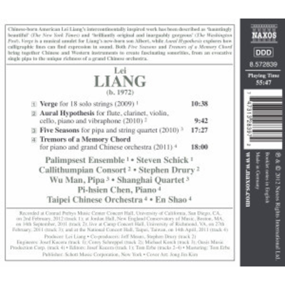 Naxos Liang: Verge / Tremors