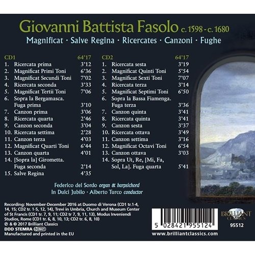 Brilliant Classics FASOLO: Magnificat, Salve Regina, Ricercates - In Dulci Jubilo, Alberto Turco