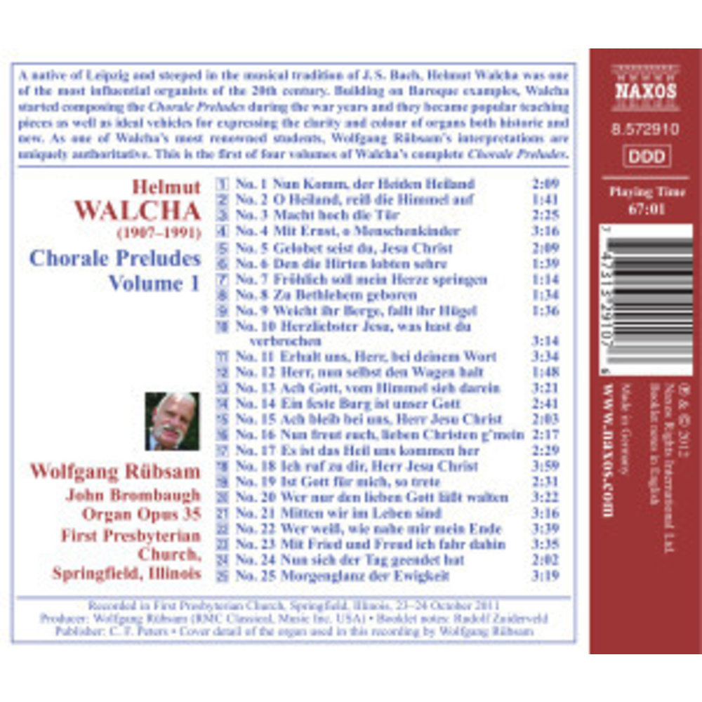 Naxos Walcha: Chorale Preludes 1
