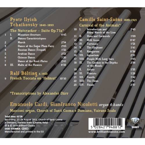 Brilliant Classics Tchaikovsky & Saint-SaÃ«ns: Arrangements for Organ 4-Hands