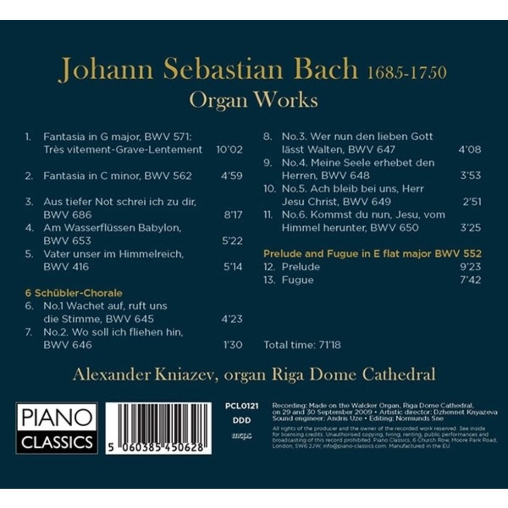 Piano Classics J.S.Bach: Organ Works - Alexander Kniazev