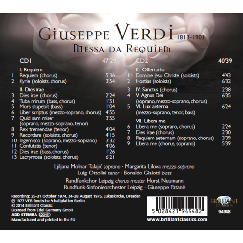 Brilliant Classics Verdi: Messa da Requiem