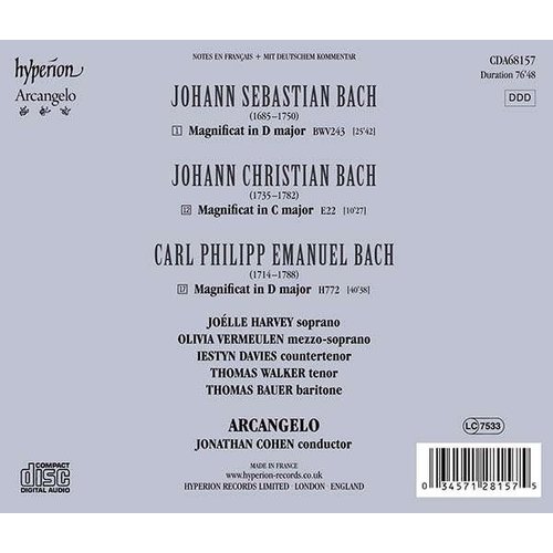 Hyperion Bach: Magnificats - Arcangelo, Jonathan Cohen