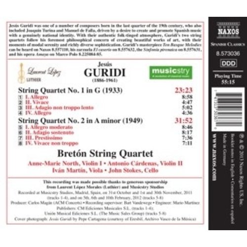 Naxos Guridi: String Quartets 1+2