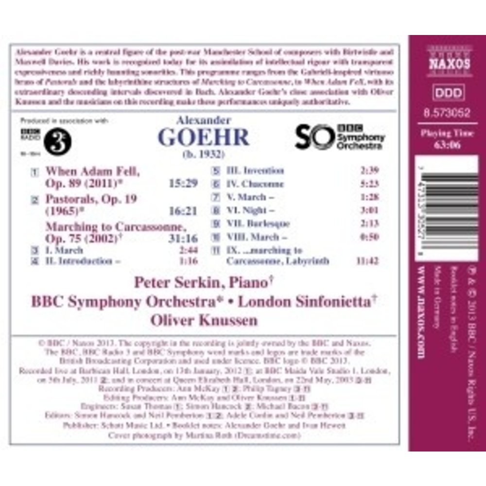 Naxos Goehr: Marching To Carcassonne