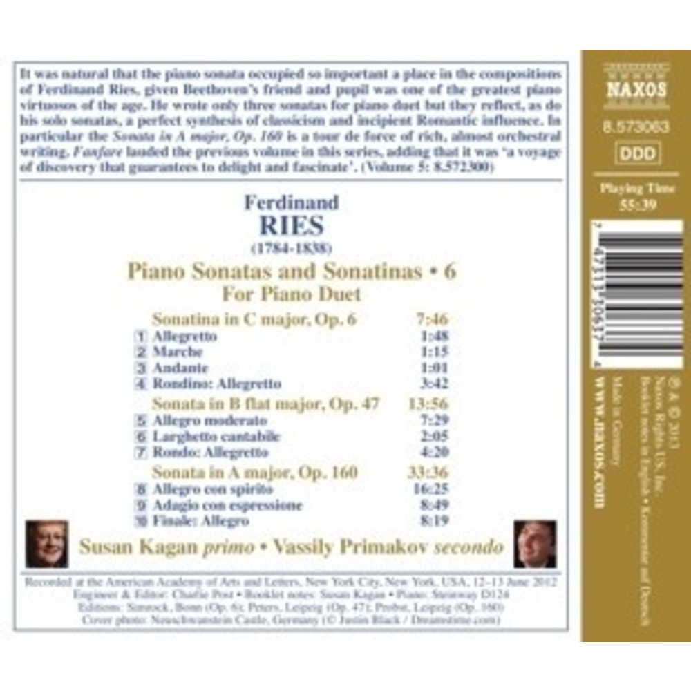 Naxos Ries: Piano Sonatas Vol.6