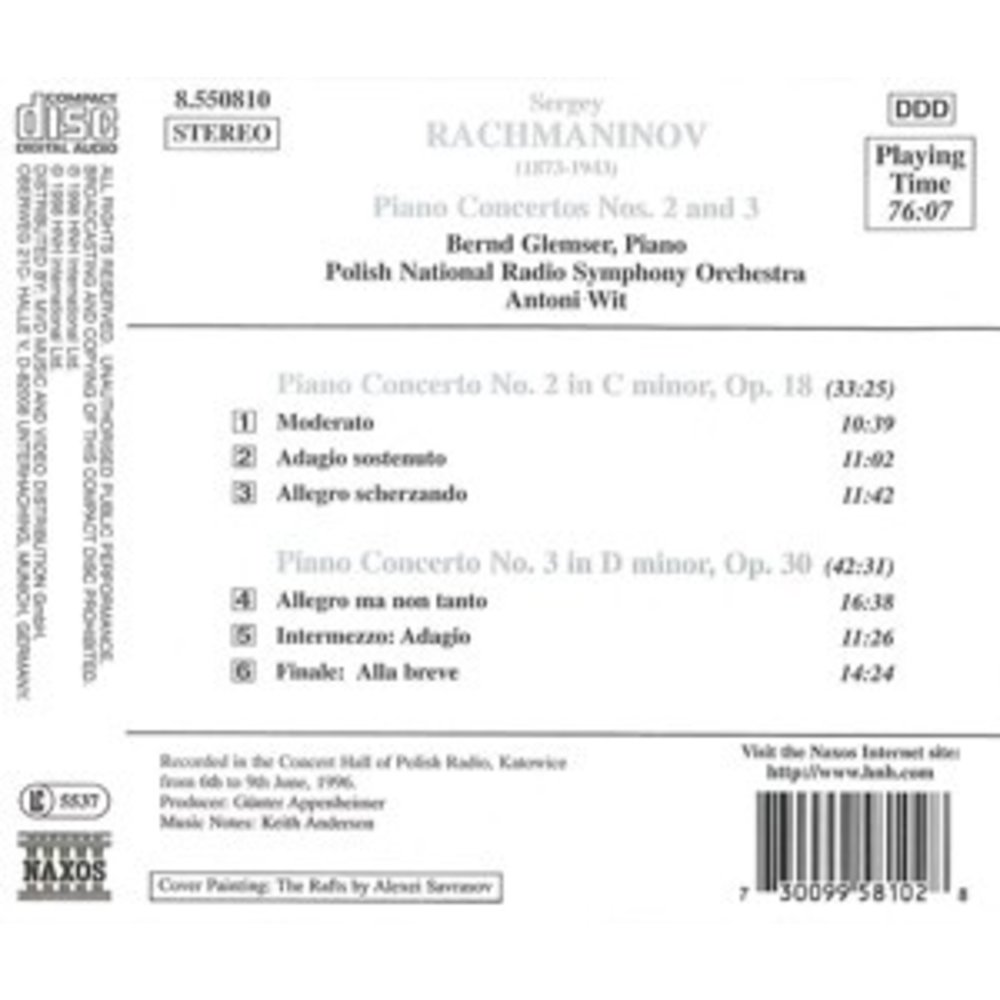 Naxos Rachmaninov:piano Con.no.2&3