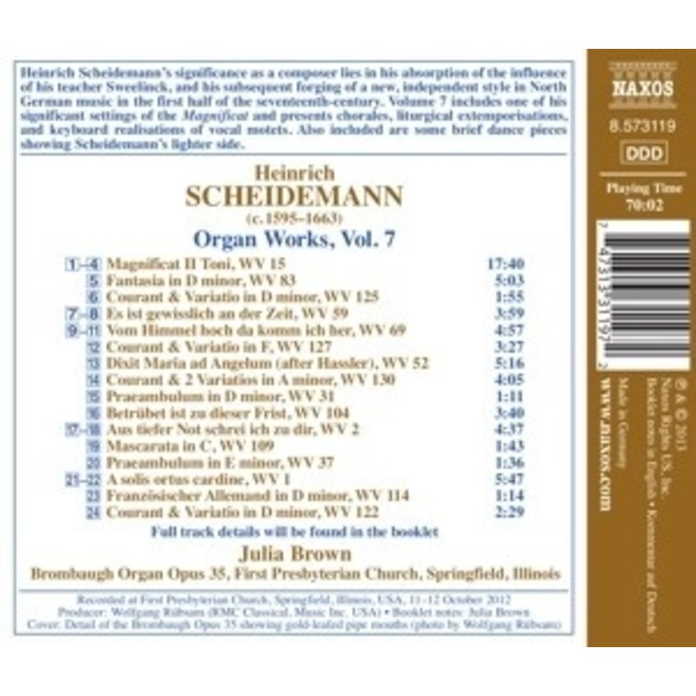 Naxos Scheidemann: Organ Works 7