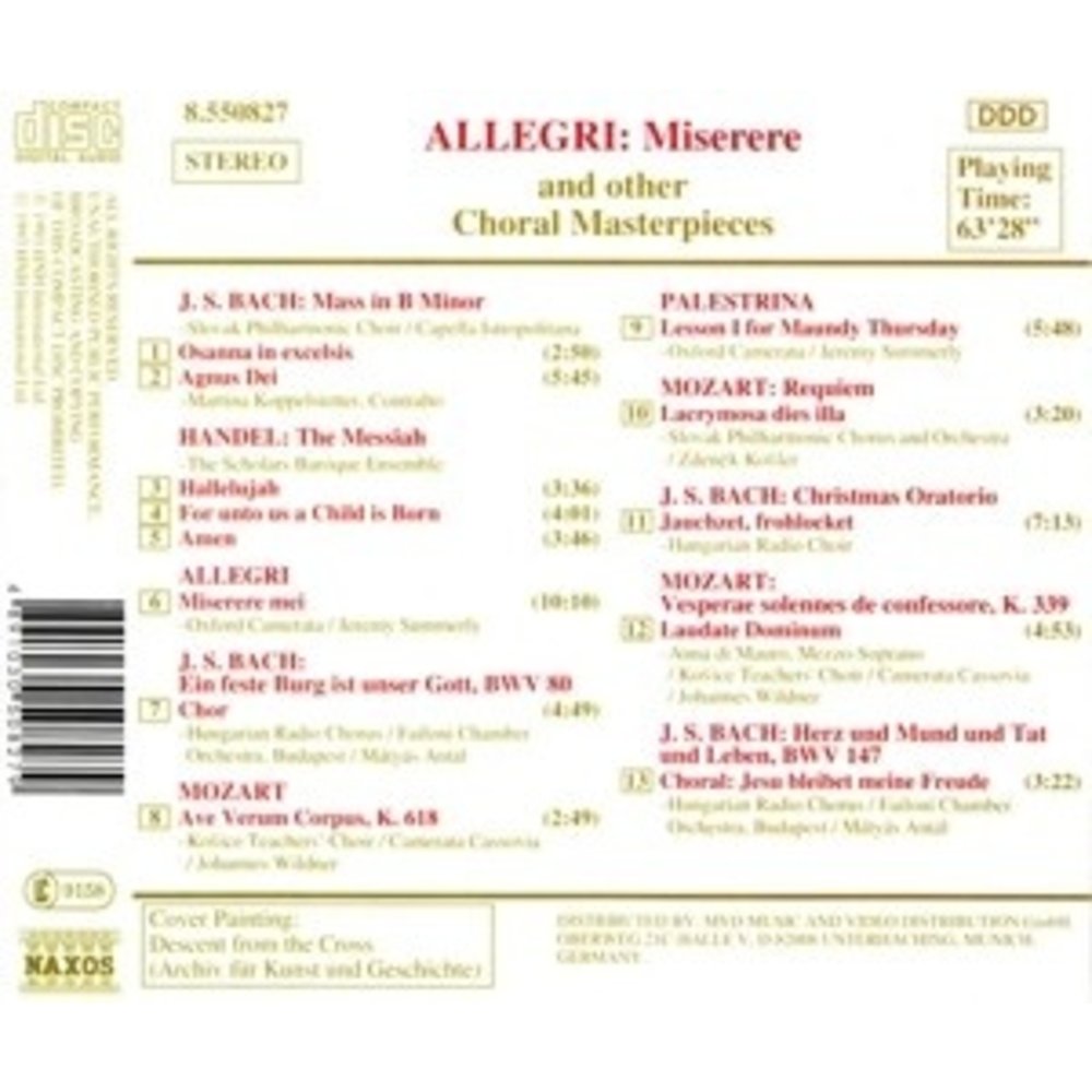 Naxos Allegri: Miserere Mei Etc.