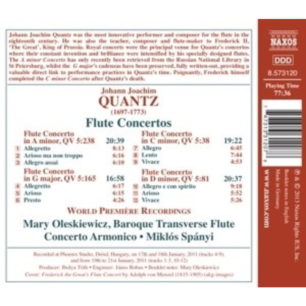 Naxos Quantz: Flute Concertos