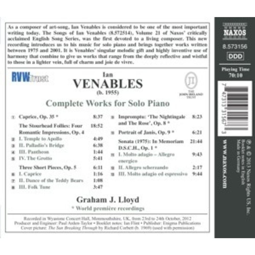 Naxos Venables: Works For Solo Piano