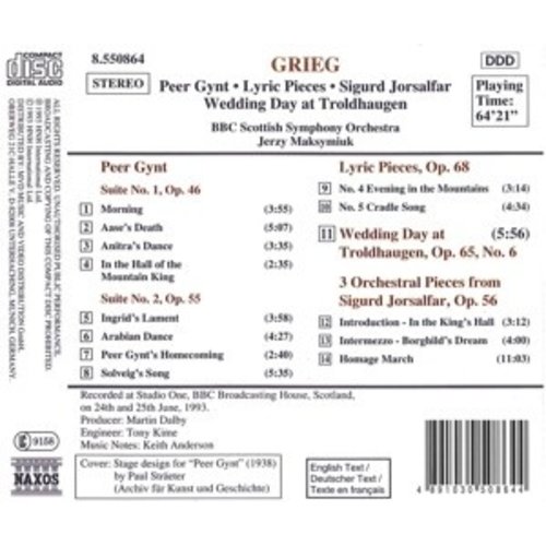 Naxos Grieg: Peer Gynt Suites 1&2