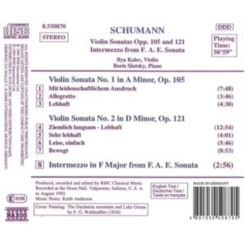 Naxos Schumann: Violin Sonatas 1&2