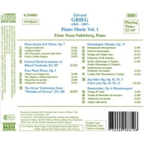 Naxos Grieg: Piano Music Vol.1