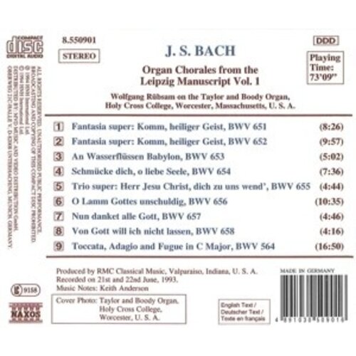 Naxos Bach J.s.:Organ Chorales Vol.1