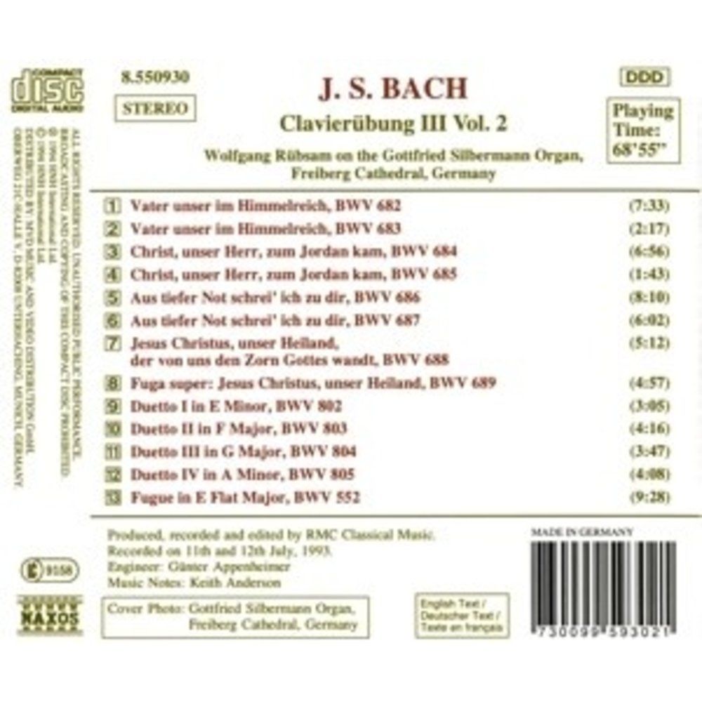 Naxos Bach J.s:clavierubung Iii Vol2