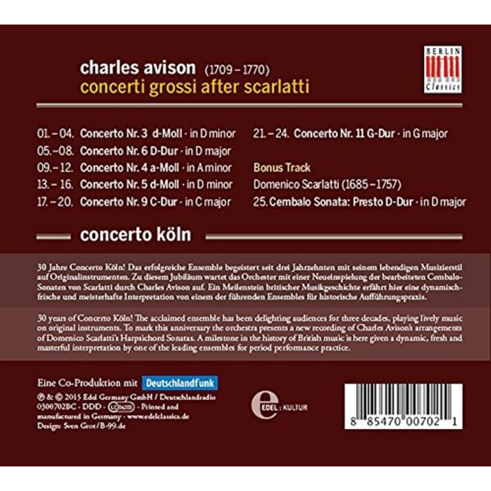 Berlin Classics Concerto Grossi After Scarlatti