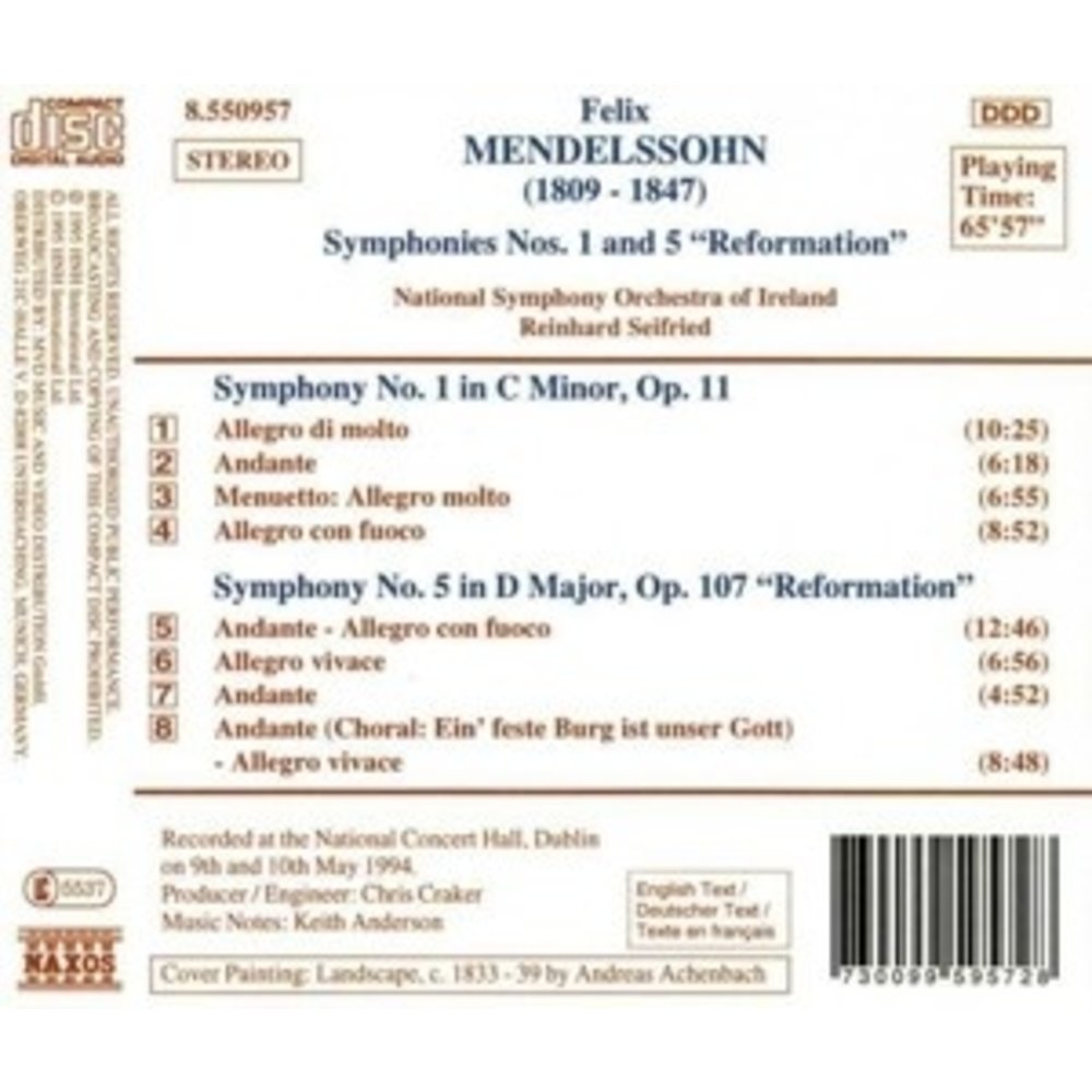 Naxos Mendelssohn: Symphonies 1&5