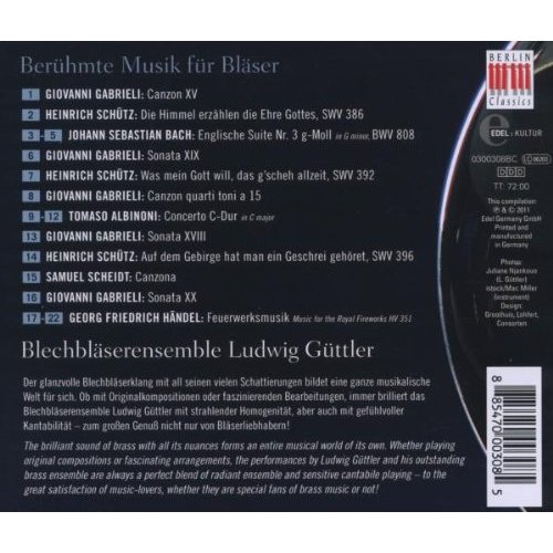 Berlin Classics BerÃ¼hmte Musik FÃ¼r BlÃ¤ser; Ludwig GÃ¼ttler