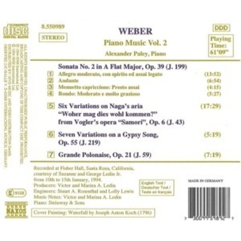 Naxos Weber: Piano Works Vol.2