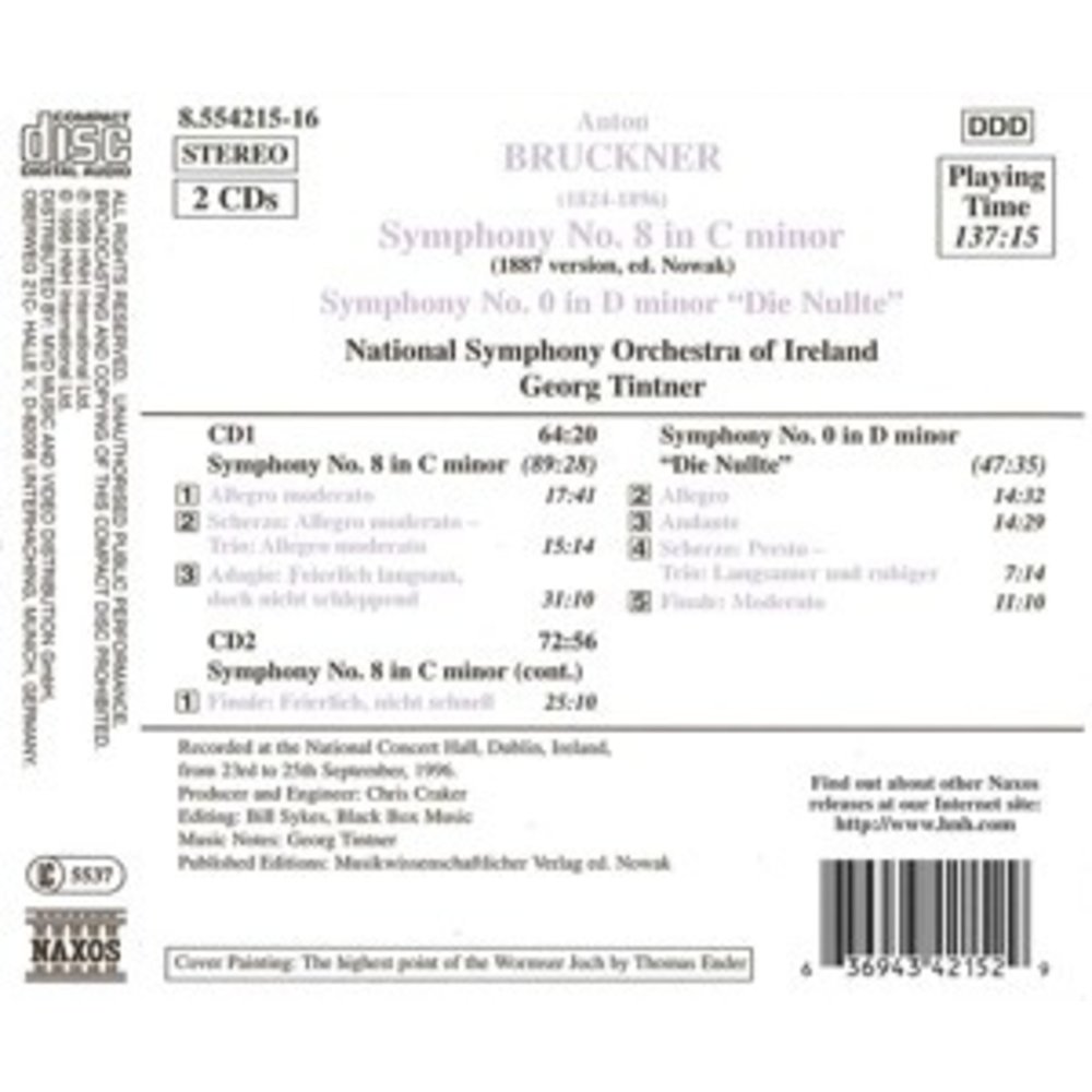 Naxos Bruckner: Sym. Nos. 8 & 0