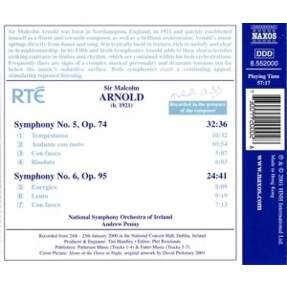 Naxos Arnold: Symphonies Nos.5 & 6