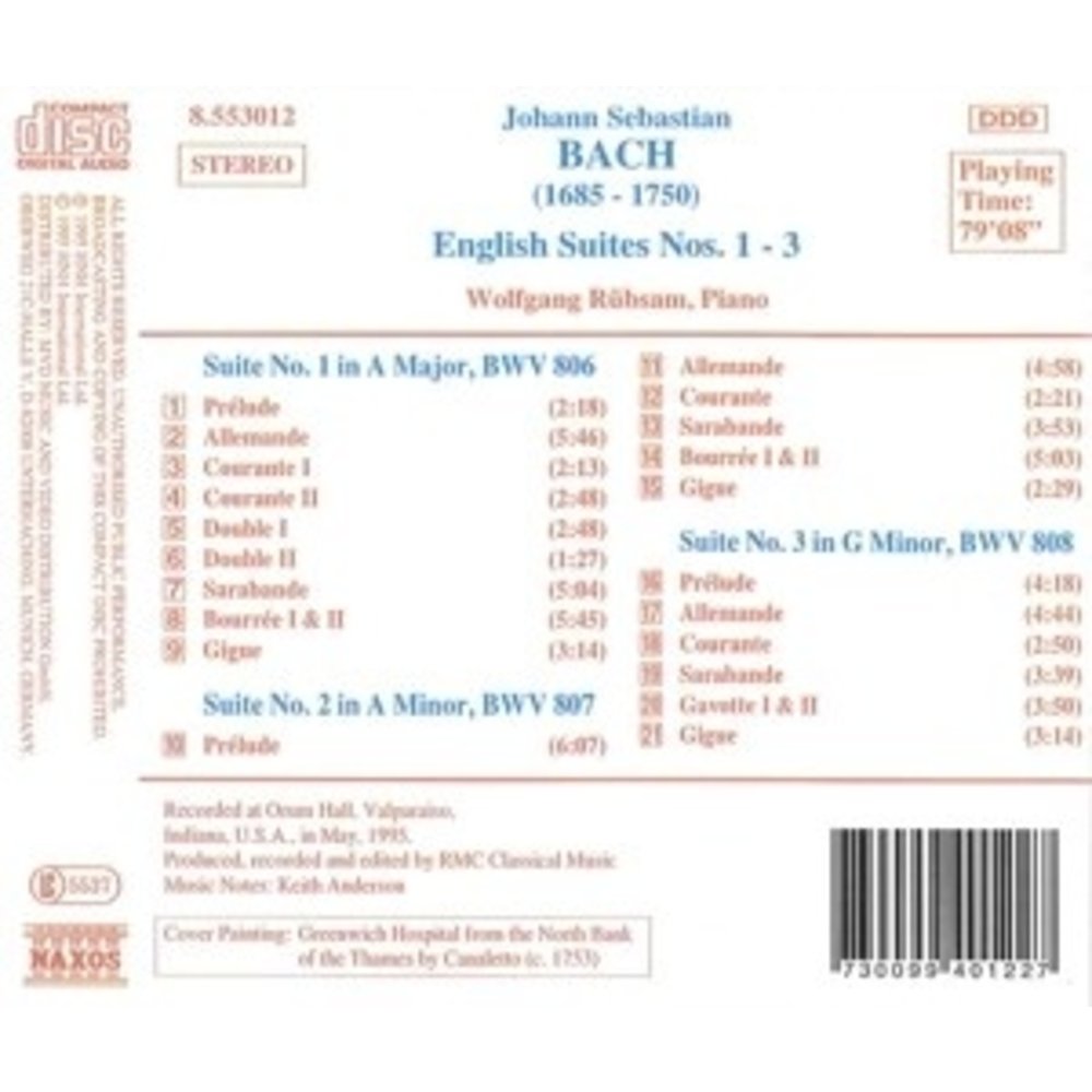 Naxos Bach J. S.: English Suites 1-3
