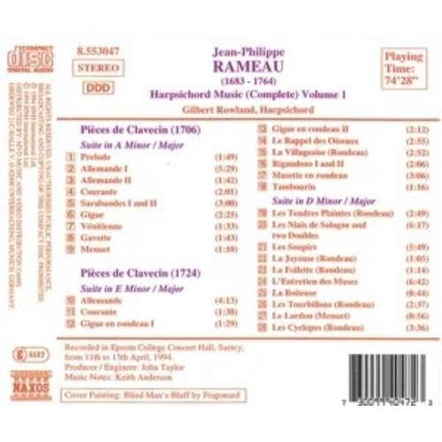 Naxos Rameau:harpsichord Music Vol.1