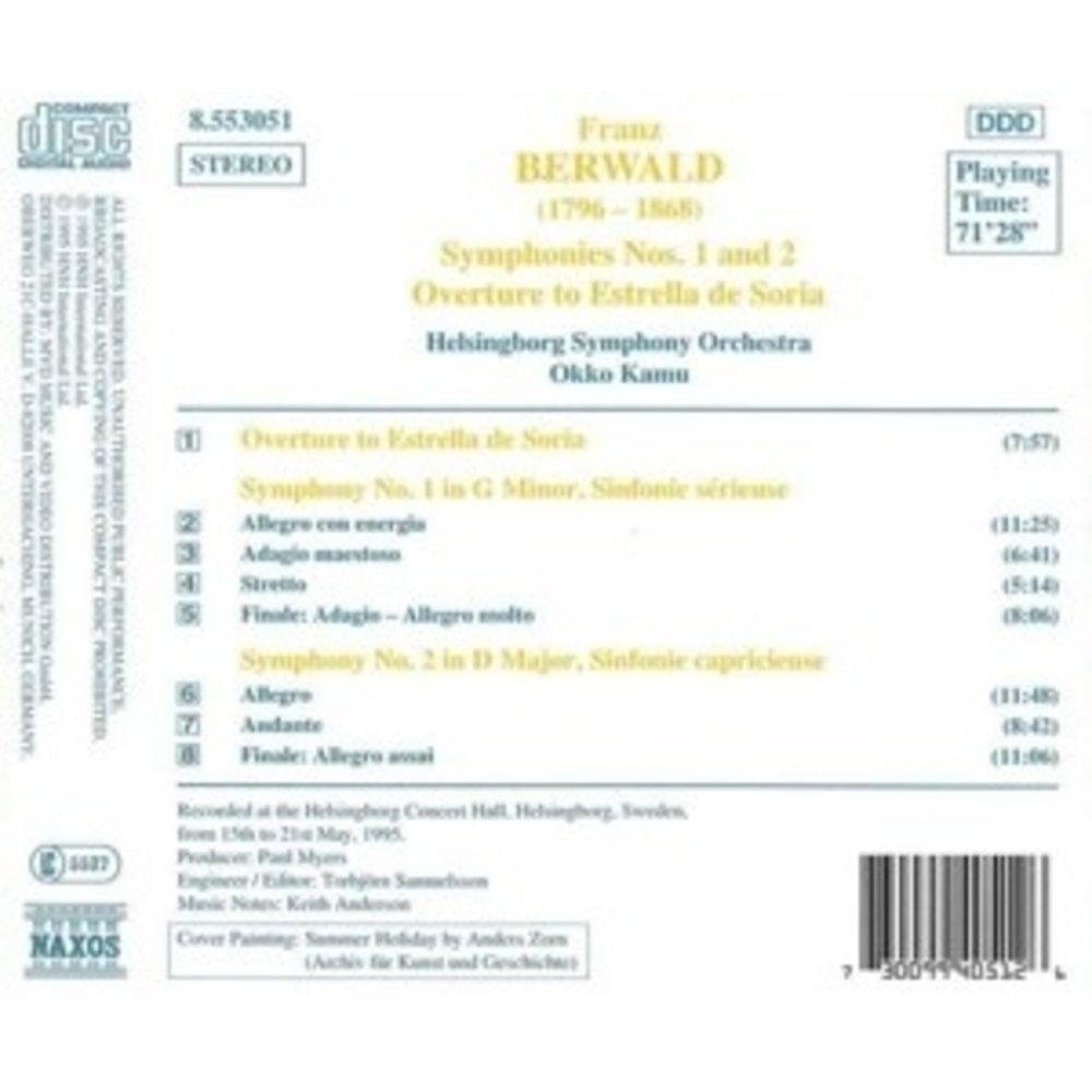 Naxos Berwald: Symphonies 1&2