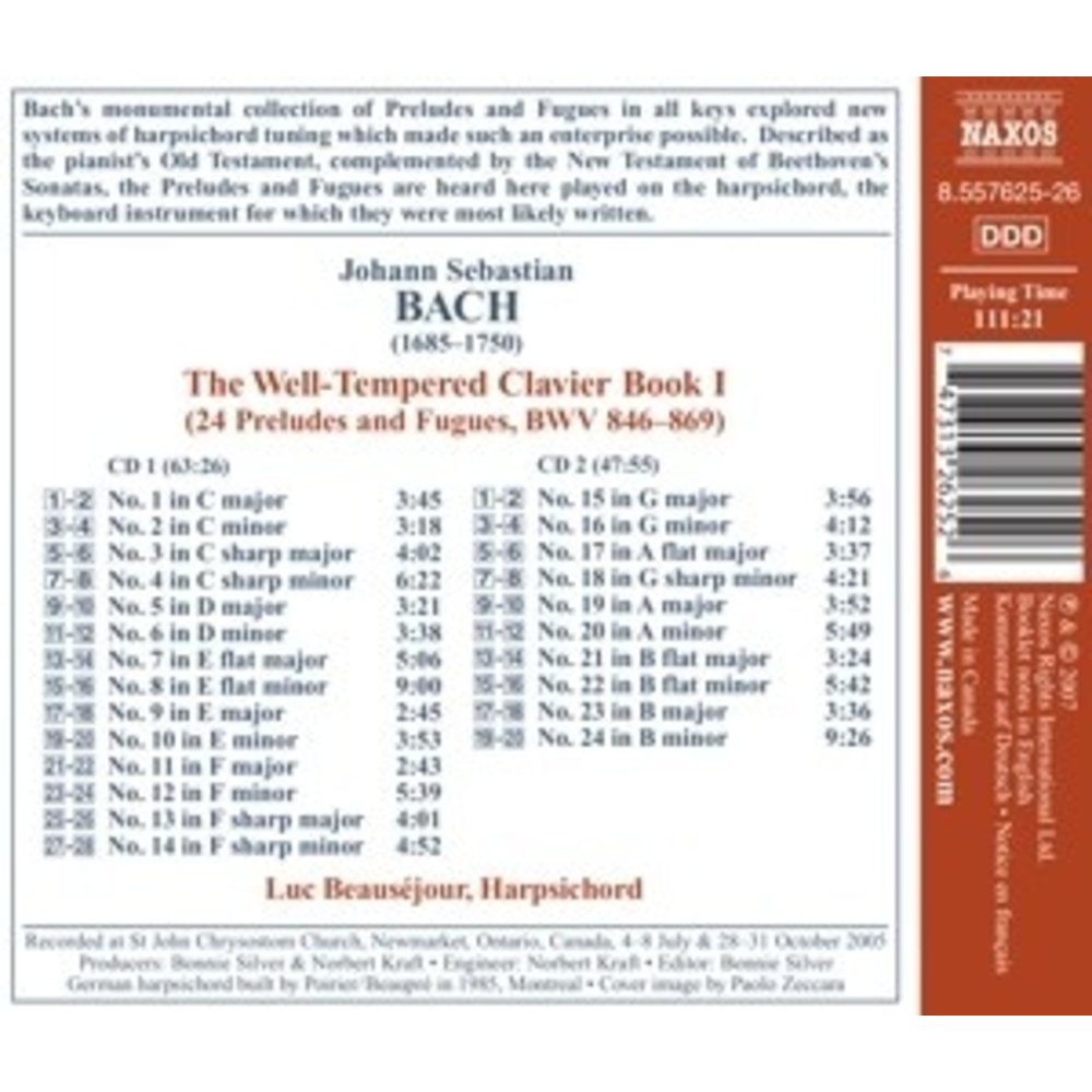 Naxos Bach, J.s.: Well-Tempered Clavier