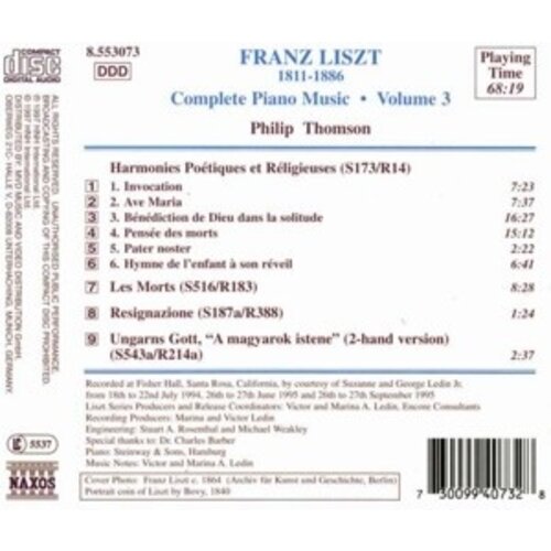 Naxos Liszt:compl. Piano Music Vol.3