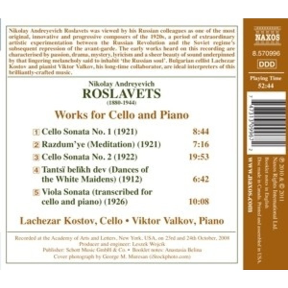 Naxos Roslavets: Works For Cello