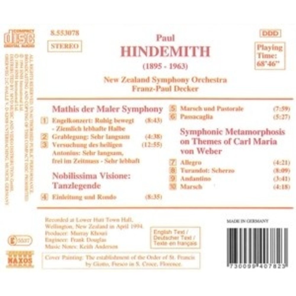 Naxos Hindemith: Mathis Der Maler