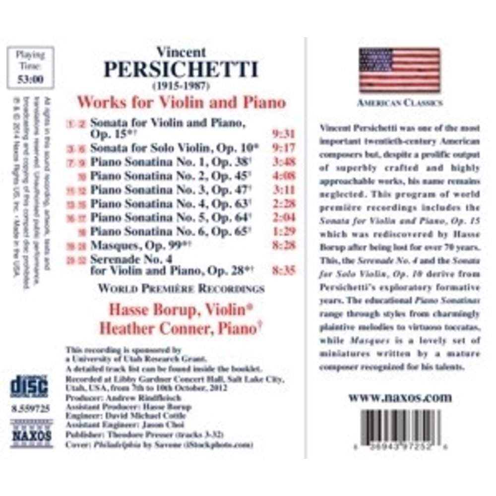 Naxos Sonata For Solo Violin Op. 10, Fantasy For Violin