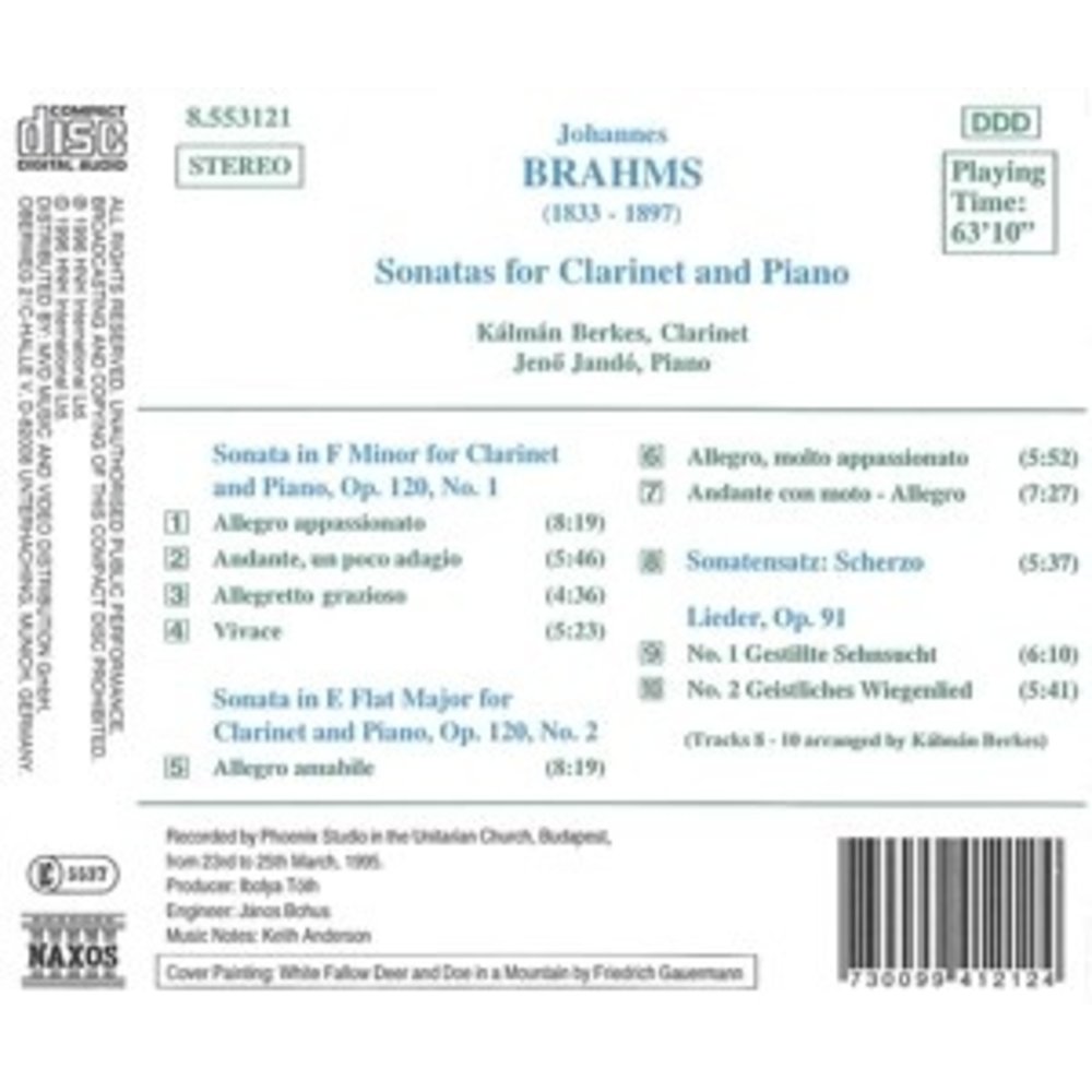 Naxos Brahms:sonatas For Clar.&Piano