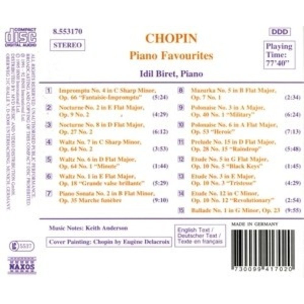 Naxos Chopin: Piano Favourites