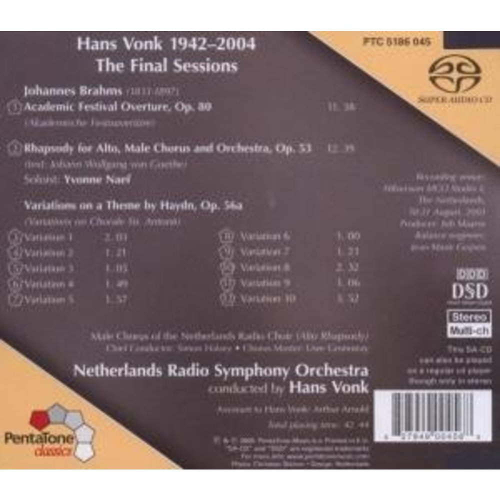 Pentatone Hans Vonk, The Final Sess
