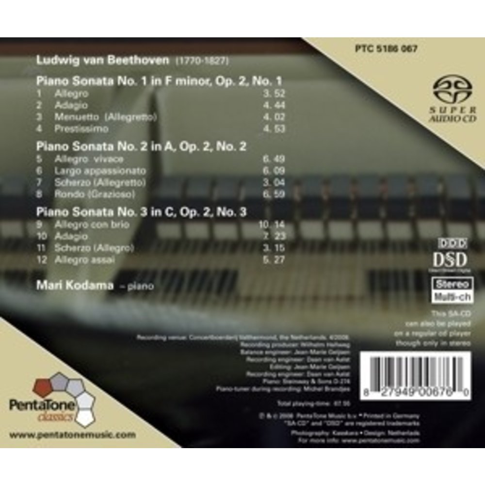 Pentatone Piano Sonatas Op.2 No.1