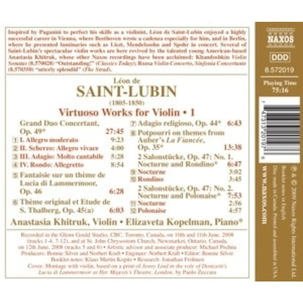 Naxos Saint-Lubin: Virtuoso Works 1