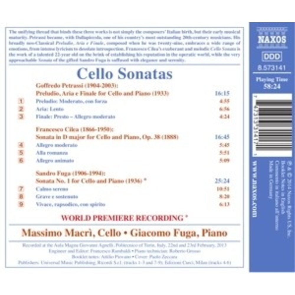 Naxos Preludio, Aria E Finale For Cello And Piano (1933)