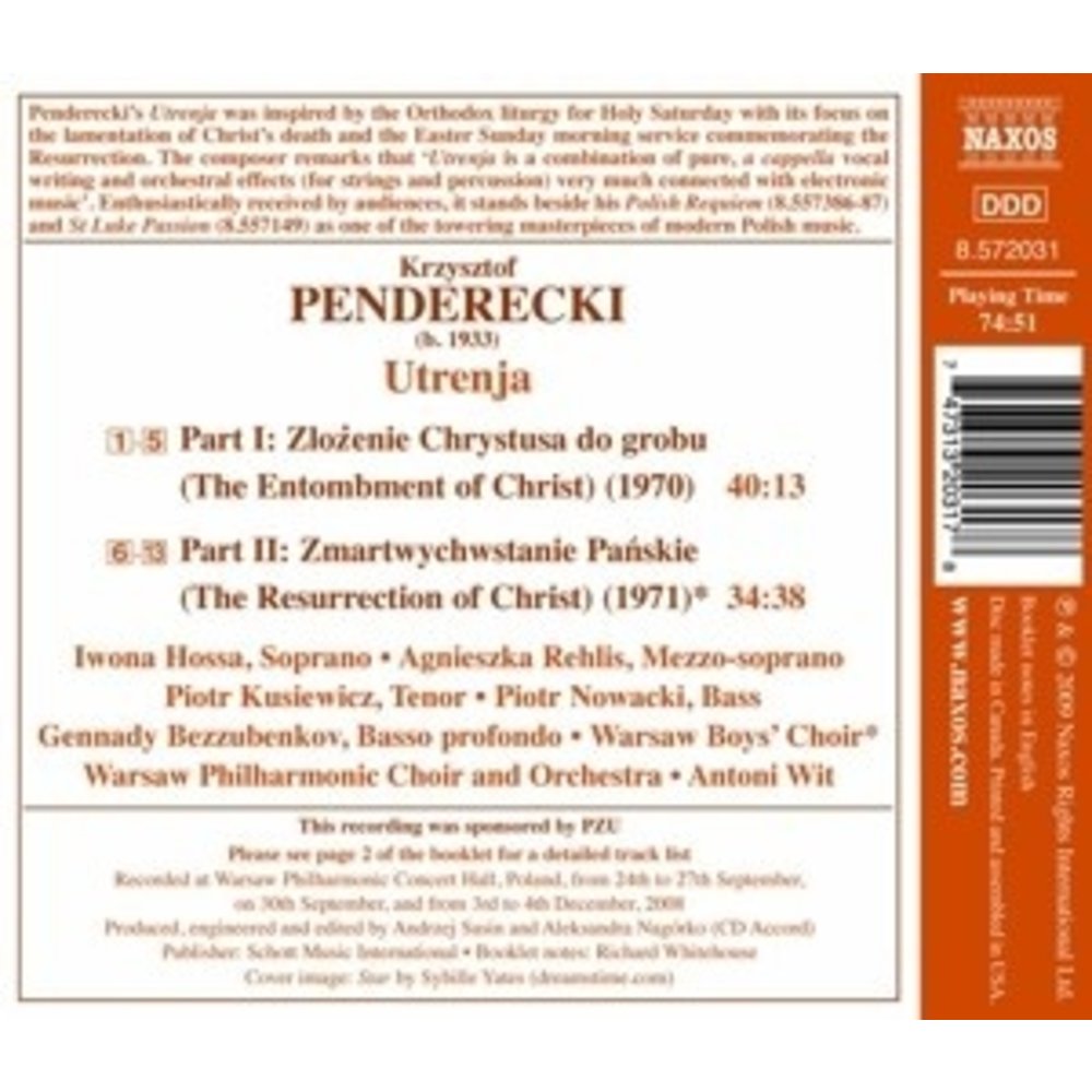 Naxos Penderecki: Utrenja
