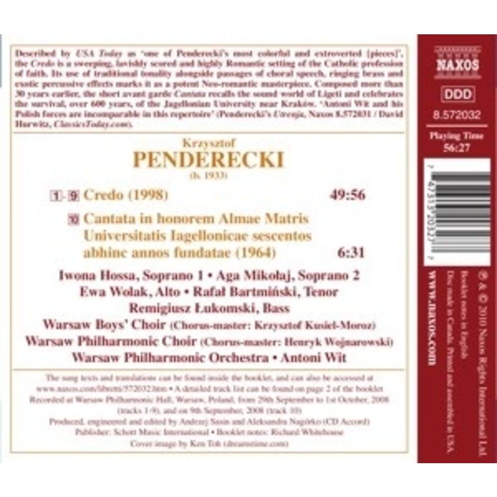 Naxos Penderecki: Credo